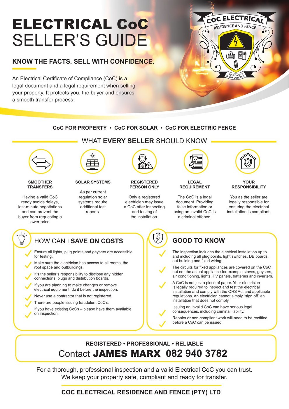 The Electrical CoC Seller's Guide: what every seller should know, how to save on costs, and good to know.